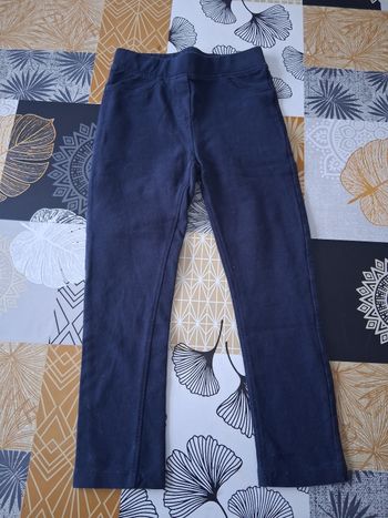 Pantalon fille jegging bleu marine 6 ans
