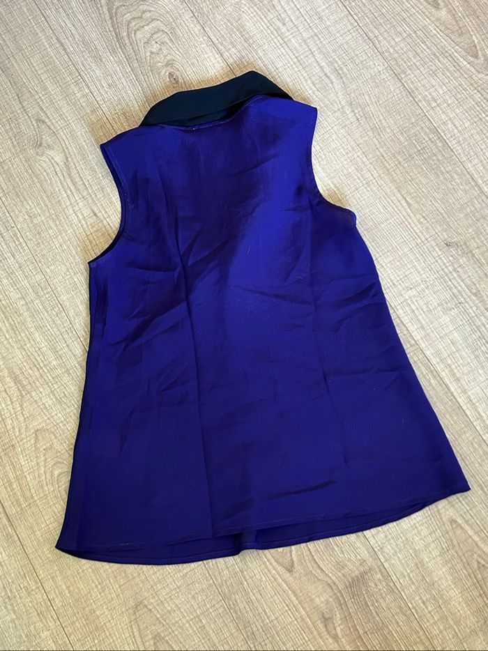 Blouse violette et noire sans manches Manoukian taille XS jamais portée - photo numéro 8