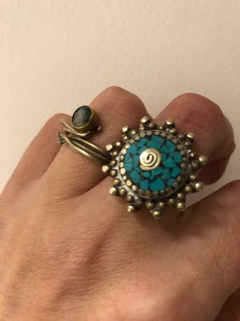 Bague bohème turquoise taille 56
