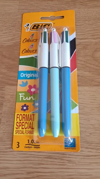 Blister de 3 crayons Bic 4 couleurs - Neuf