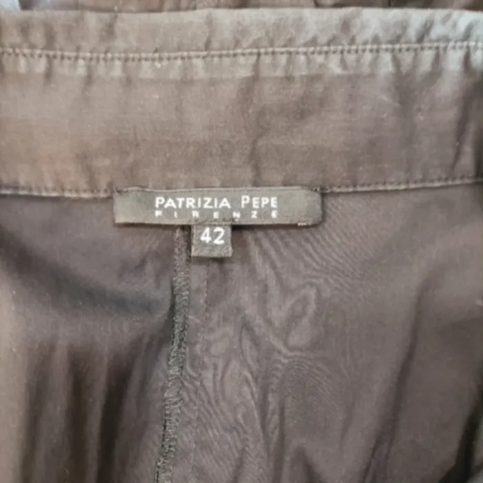 Robe-chemise noire Patrizia Pepe cintrée à poches, manches 3/4, taille 42 A1131 - photo numéro 6