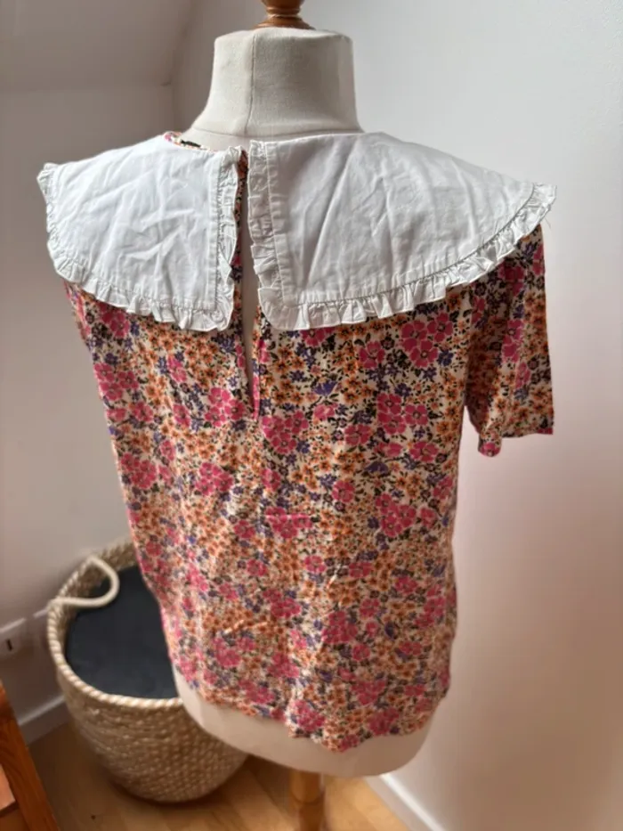 Sublime blouse Balzac Paris modèle Étincelle imprimé fleurs solaires - T38 - photo numéro 9