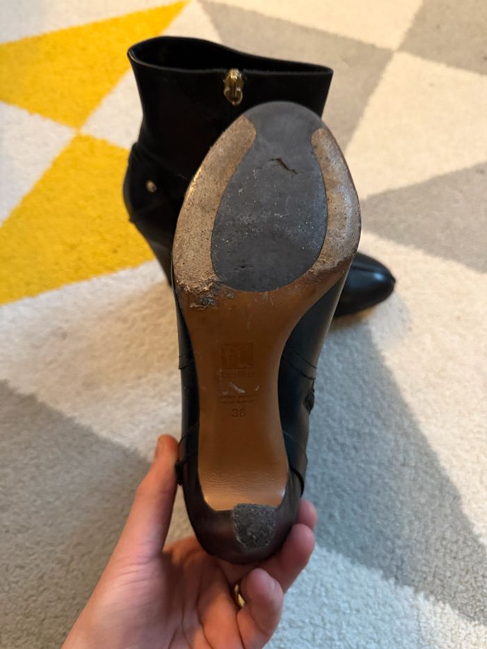 Bottines à talons en cuir Heyraud Taille 38 - photo numéro 4