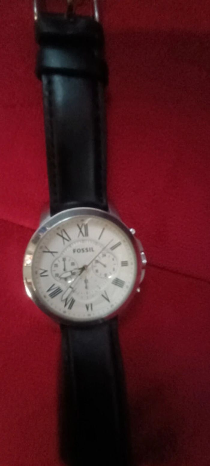Montre cuir noir fossil - photo numéro 3
