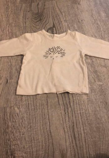 T-shirt ML motif hérisson - Grain de blé - 3 mois