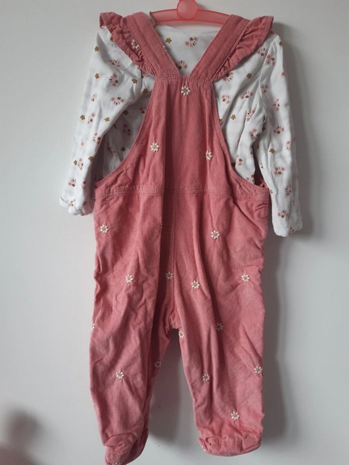 Ensemble Bébé fille 18 mois DPAM salopette velours et pull - photo numéro 8