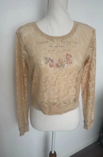 Blouse en dentelle beige S ou 36