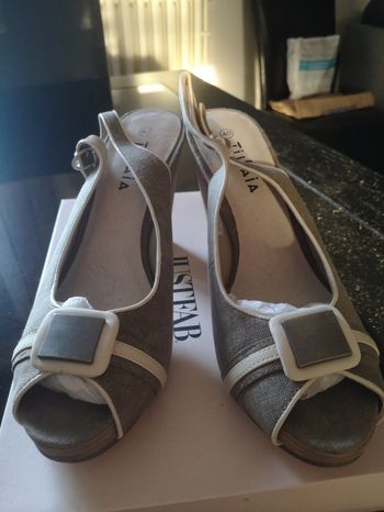 Sandales taupe effet jean