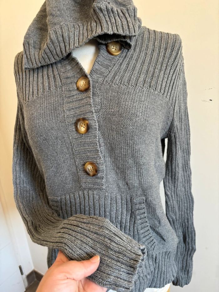 Pull à boutons gris Tommy Hilfiger - photo numéro 8