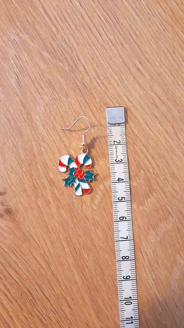 Bijoux Noël | Boucles d’Oreilles Sucre d’Orge – Neuf - photo numéro 3