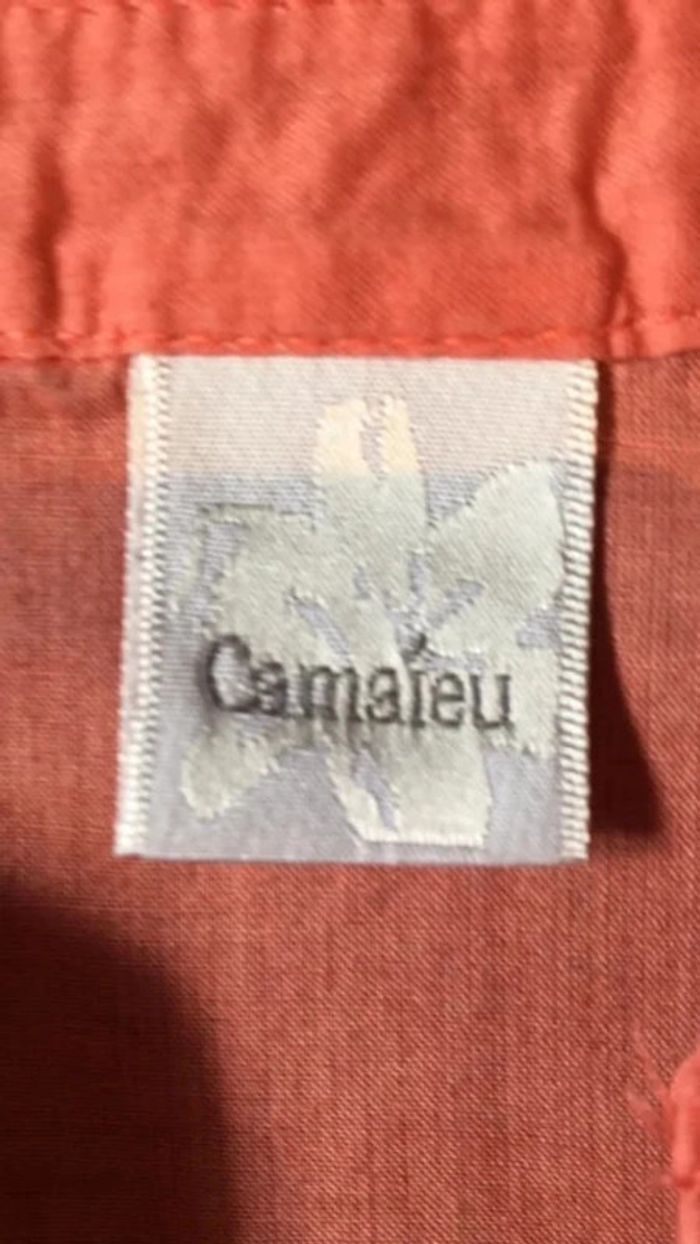 Tunique Camaïeu corail en coton taille 34 - photo numéro 6
