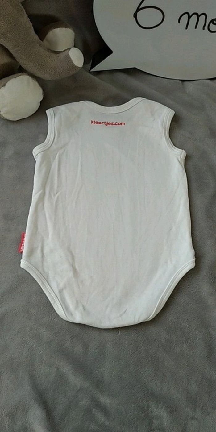 Body sans manche Garçon 6 mois 100% coton Kleertjes.com "Notre singe est né" (en néerlandais) - photo numéro 11