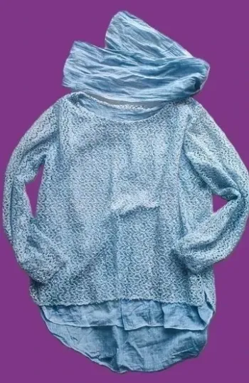Haut femme dentelle + tour de cou – Taille 40 – Élégance assurée