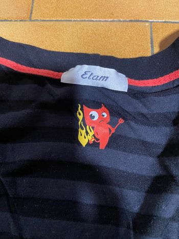 Tshirt col V a rayures  gris noir etam 42 