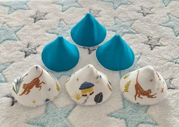 Lot de 6 tipis ~ cônes a pipi Singes 🐵  Turquoise 🩵