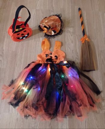 Déguisement robe citrouille LED 3-4ans