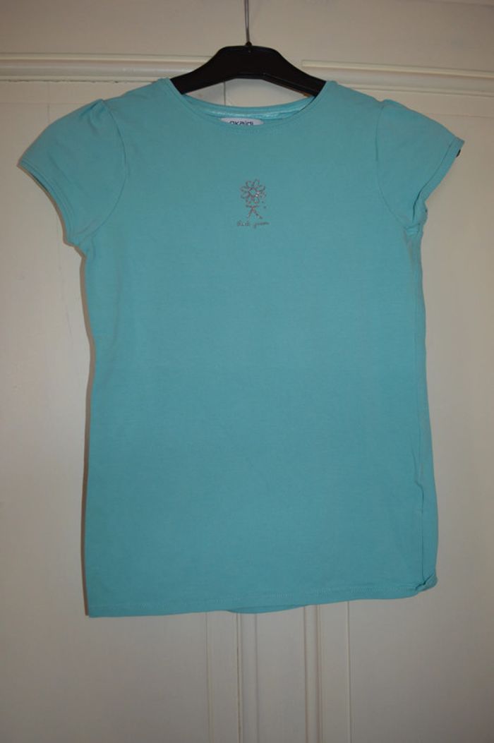 Tee shirt manches courtes Okaidi 10 ans bleu clair