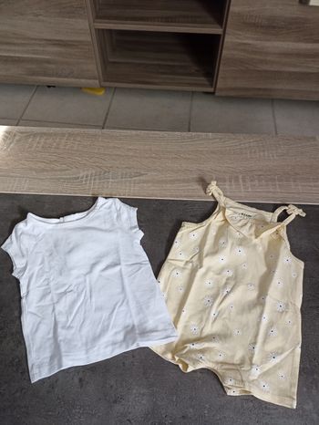 Tee shirt manche courte et barboteuse