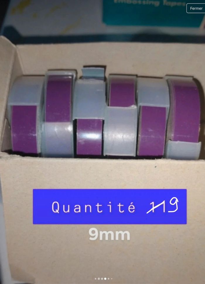 6 rubans pour étiqueteuse différentes tailles : 9mm/6mm de largeur - photo numéro 5