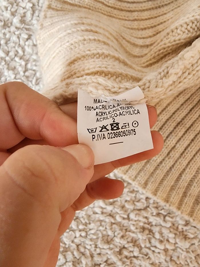Pull court col roulé beige/crème TU 36/40 - photo numéro 4