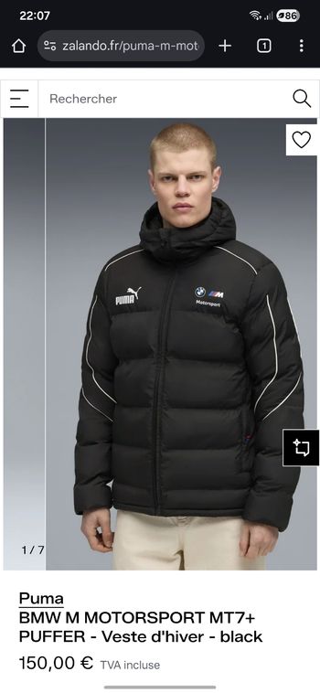 Veste doudoune bmw