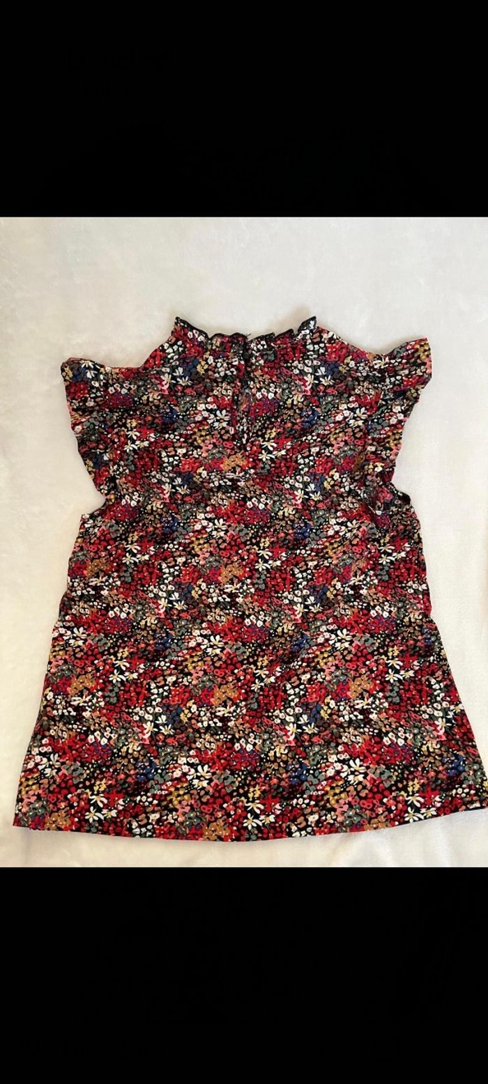 Blouse manche courte fleuri