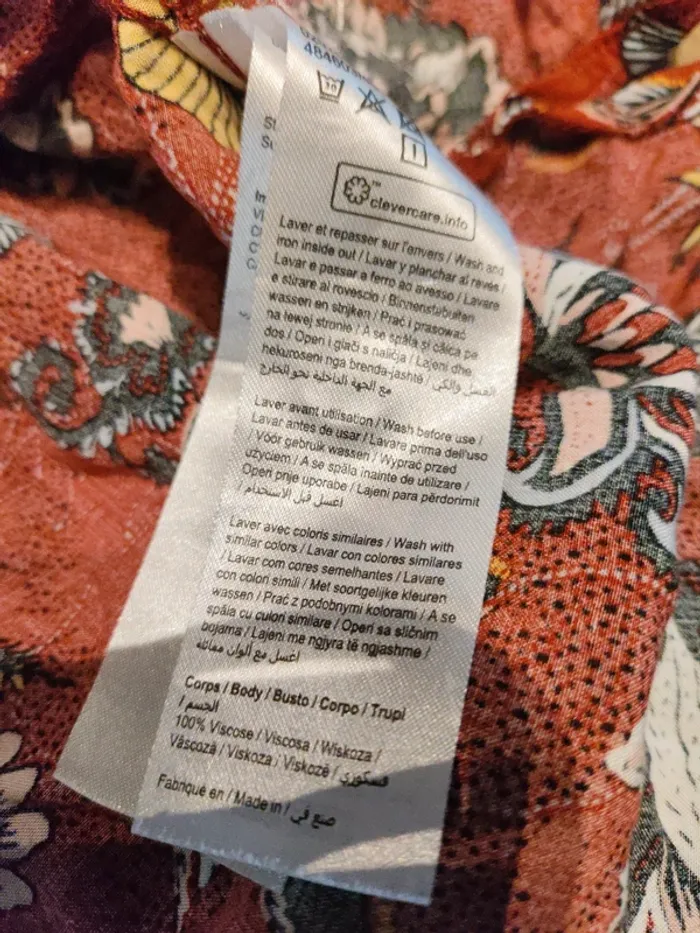 Chemise manche 3/4 rouge motif - photo numéro 8