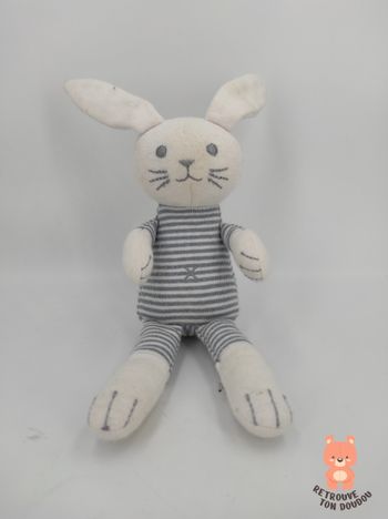 Doudou Lapin rayé Petit Bateau