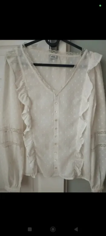 Blouse blanche à plumetis pimkie 34