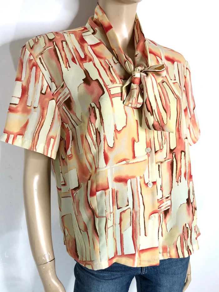 Jolie blouse chemise abstraite Laura Belmont taille 40/42 (voir mesures) - photo numéro 5