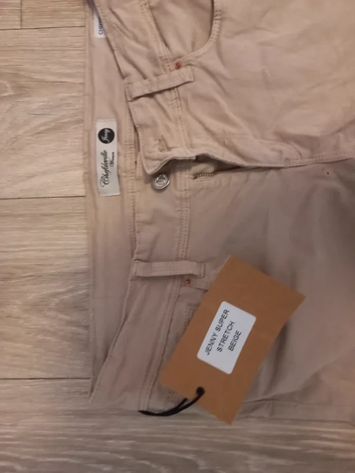 Jeans chefdeville jenny super stretch beige taille 32 - photo numéro 2