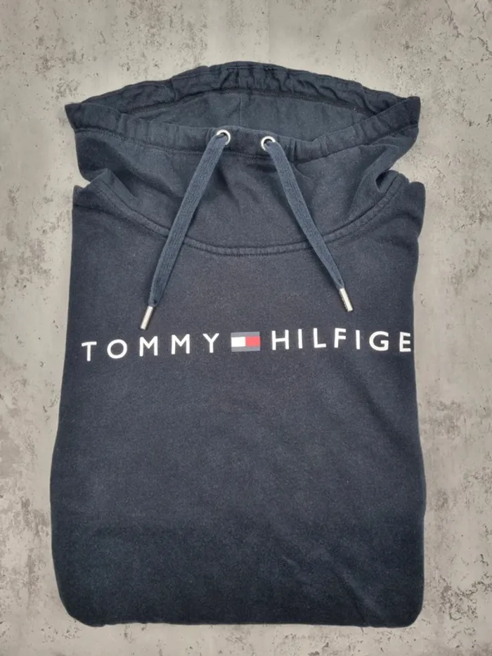 Sweat col montant Tommy Hilfiger noir – Taille XL Femmes (mesures en photos) - photo numéro 2