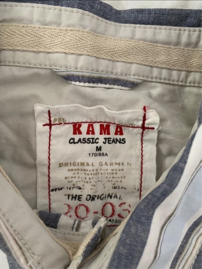 Jolie chemisette bleu et beige taille M - photo numéro 3