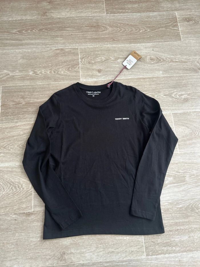 T-shirt Teddy Smith noire manches longues 12ans