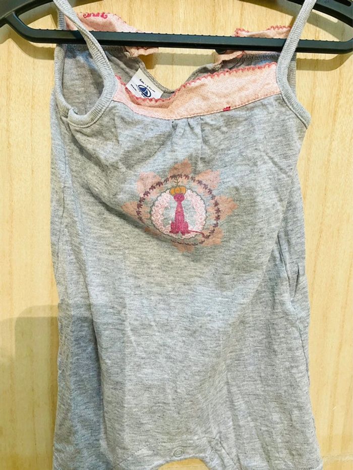 Barboteuse, combi short grise petit bateau - 6 mois - photo numéro 5