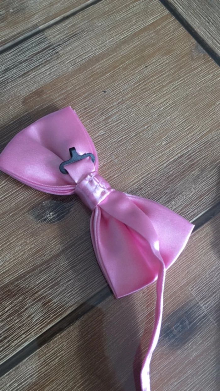 Noeud papillon adulte rose - photo numéro 2