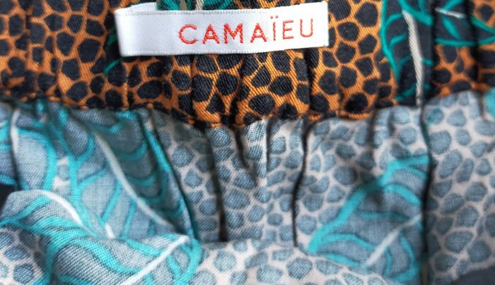 Jupe femme a motifs camaïeu taille 38 multicolore vert noir camel or doré - photo numéro 3