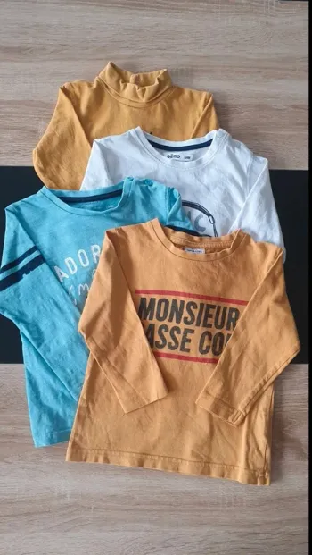 Lot de 4 tee-shirts manches longues 24 mois - 2 ans