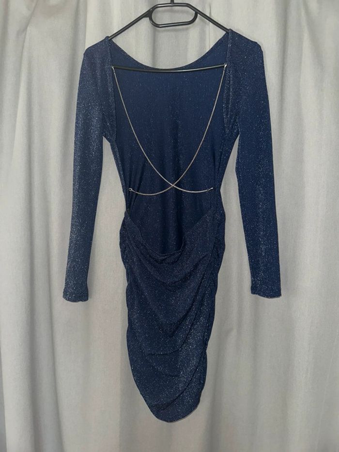 Robe dos nu shein bleu XS