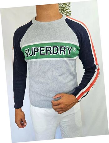 Pull gris Crew Neck Superdry taille M