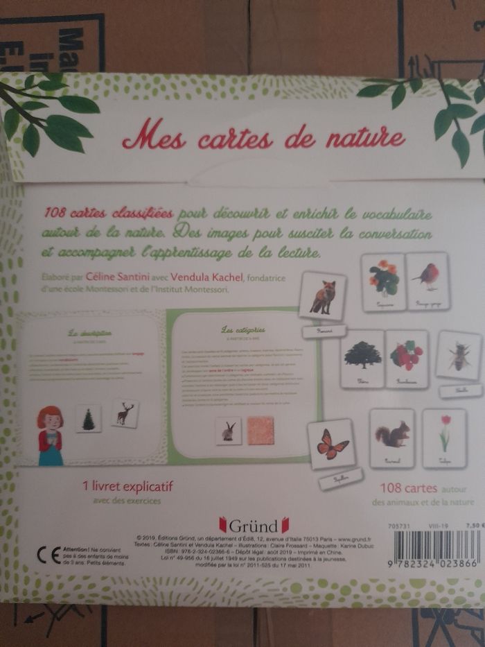Jeu de cartes de la nature montessori - photo numéro 2