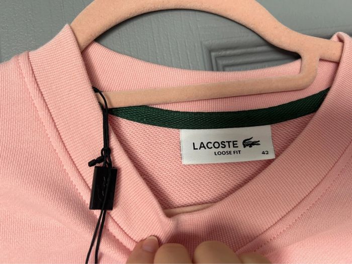 Sweat shirt Lacoste T. 42 neuf rose saumon - photo numéro 4