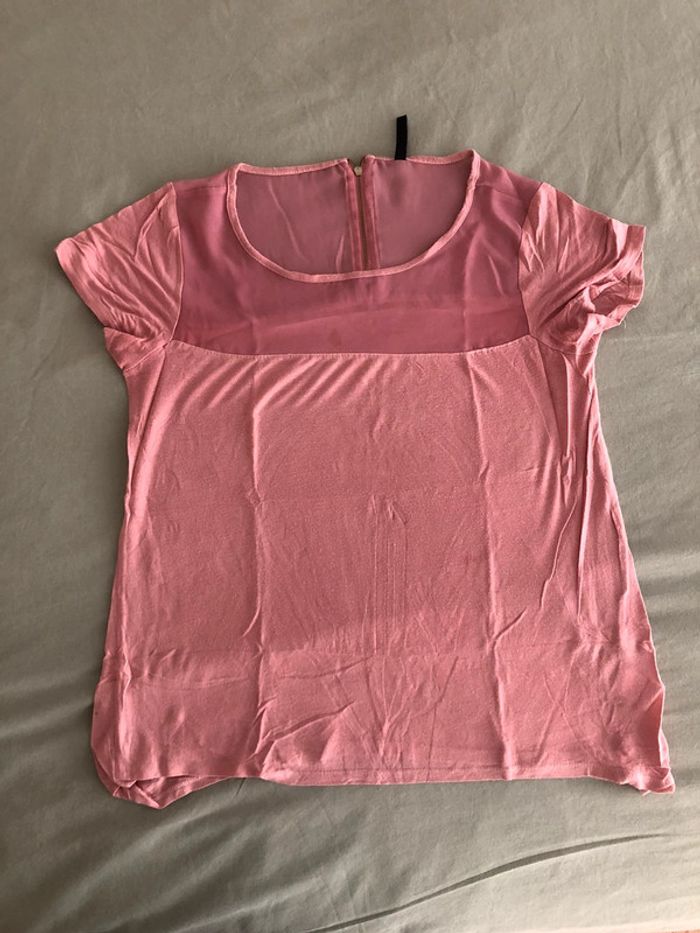 T-shirt Rosa con trasparenza - photo numéro 2