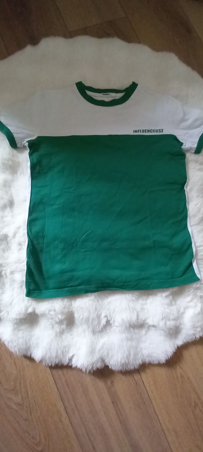T shirt xs blanc et vert
