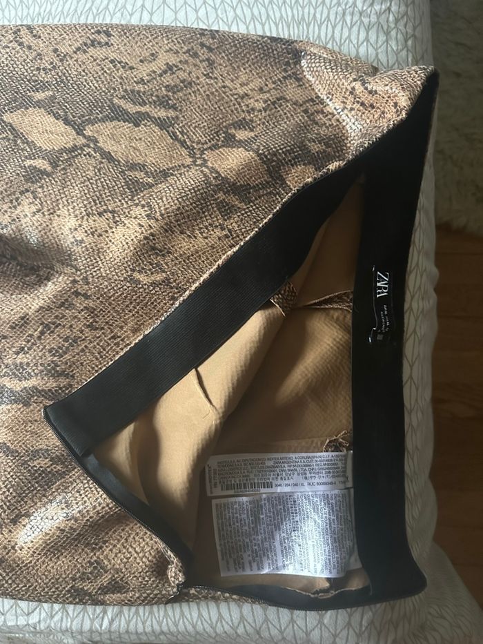 Pantalon motif serpent marron/caramel taille XL, Zara - photo numéro 2