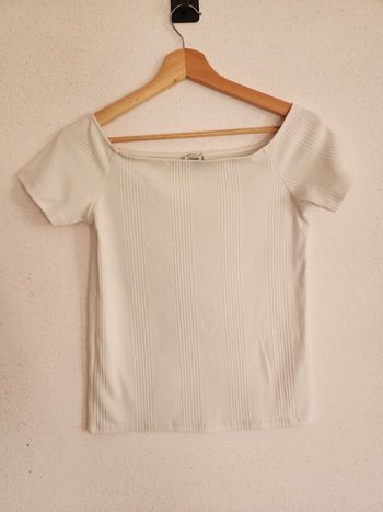 Tee-shirt blanc côtelé – Taille S – Pimkie – Très bon état