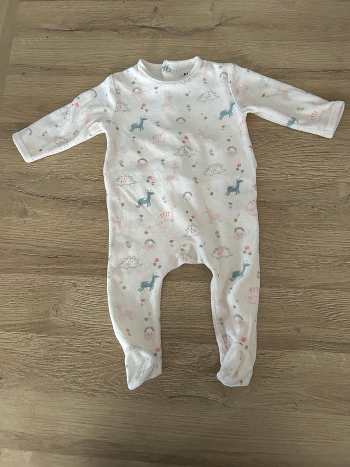 Pyjama velours polaire bébé fille taille 6 mois Kiabi
