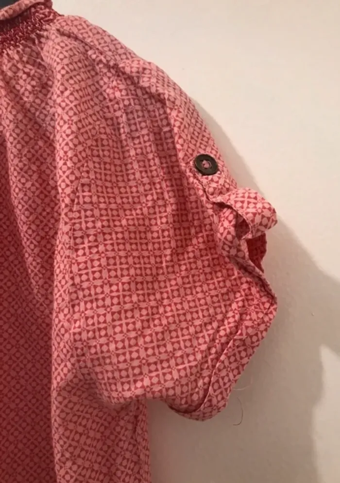 Haut fille gémo manches courtes rouge blanc taille 14ans - photo numéro 3