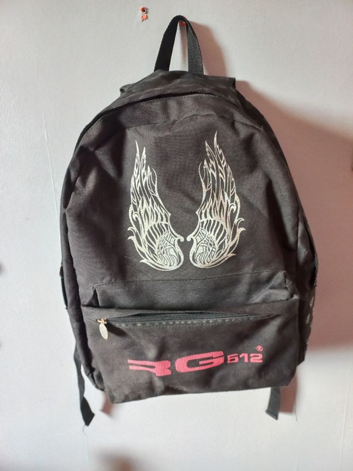 Sac à dos noir avec ailes brillante - photo numéro 2