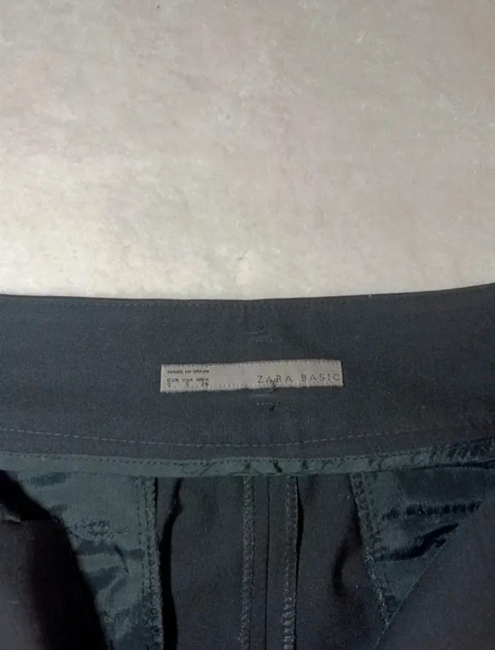Pantalon ajusté Zara noir basic S fermeture agrafes et boutons croisée classe - photo numéro 6